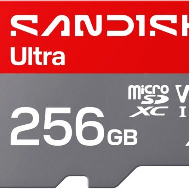 SANDISK 256GB Ultra microSD Card + Adapter, Up to 195MB/s Read Speeds | UHS-I, Full HD, V10, C10, U1, A1, Ideal for Android Smartphones, Tablets, Cameras, Laptops - SDSQUJQ-256G-GZ6MA